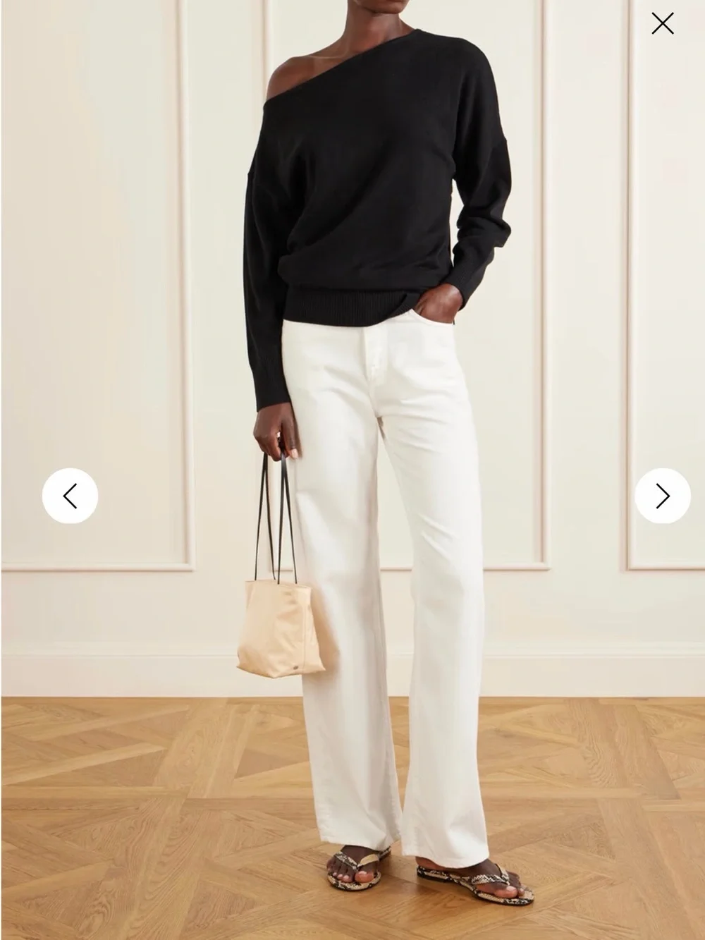 VALESQUE Spaghetti leather-trimmed nylon shoulder bag